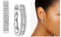 Macy's Diamond Small Triple Row Hoop Earrings (1/2 ct. t.w.) in 14k White Gold 